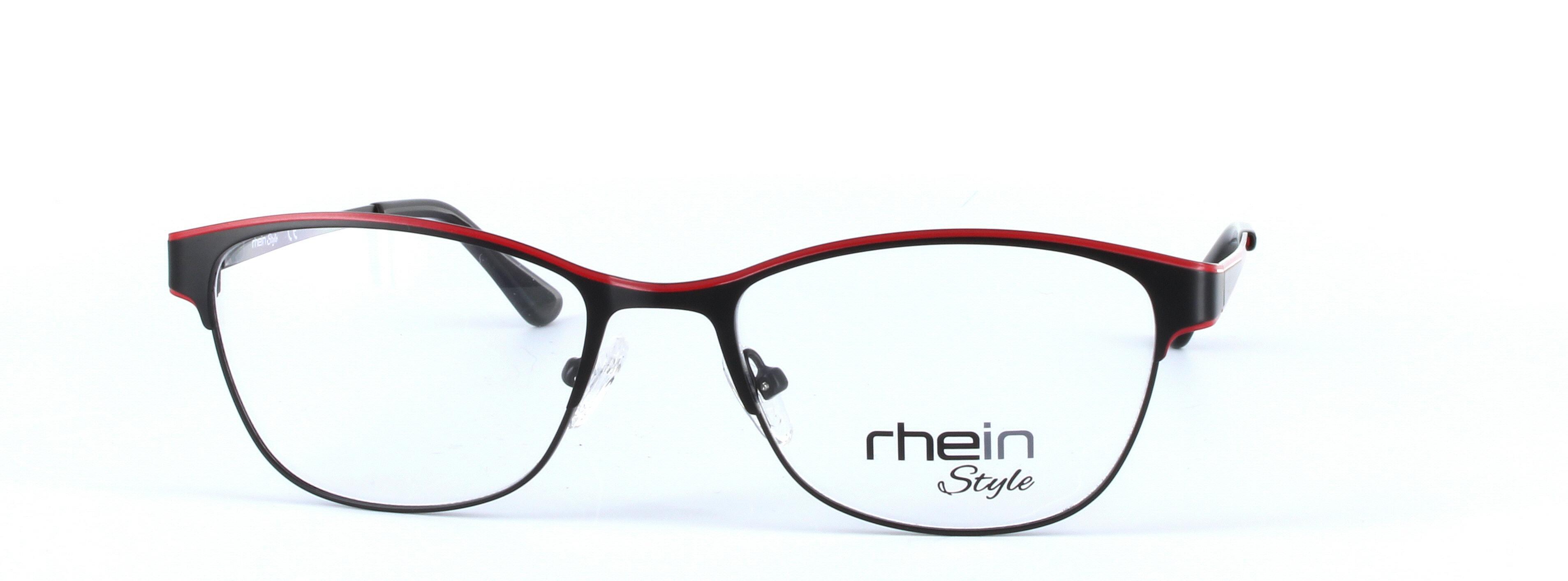 Harvey Black and Red Full Rim Oval Metal Glasses - Image View 5