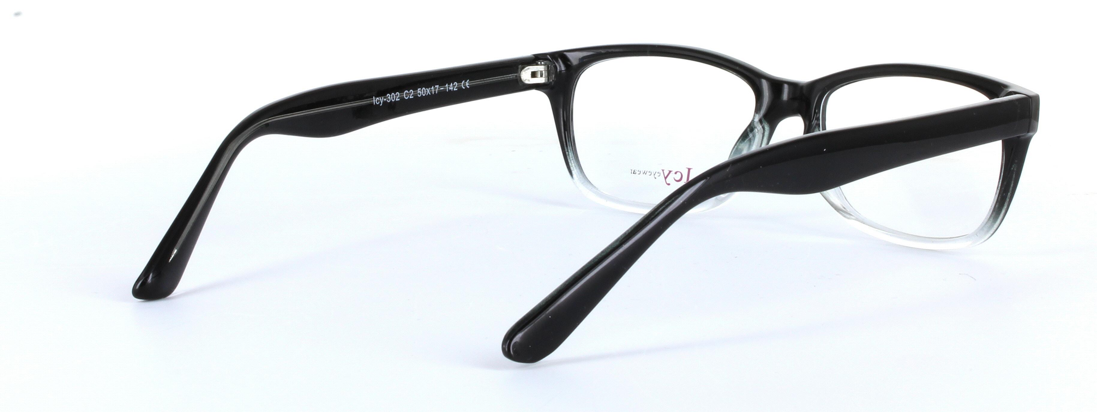 Bailey Black and Clear Full Rim Oval Square Plastic Glasses - Image View 4