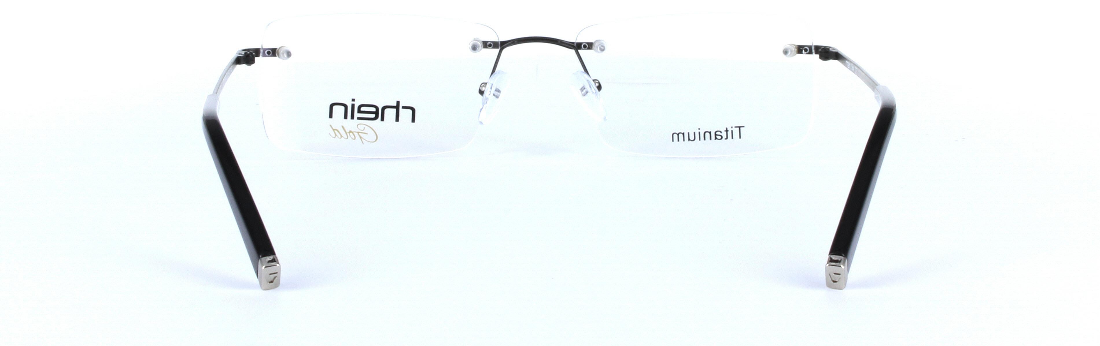 Greenville Titanium Black Rimless Rectangular Titanium Glasses - Image View 3