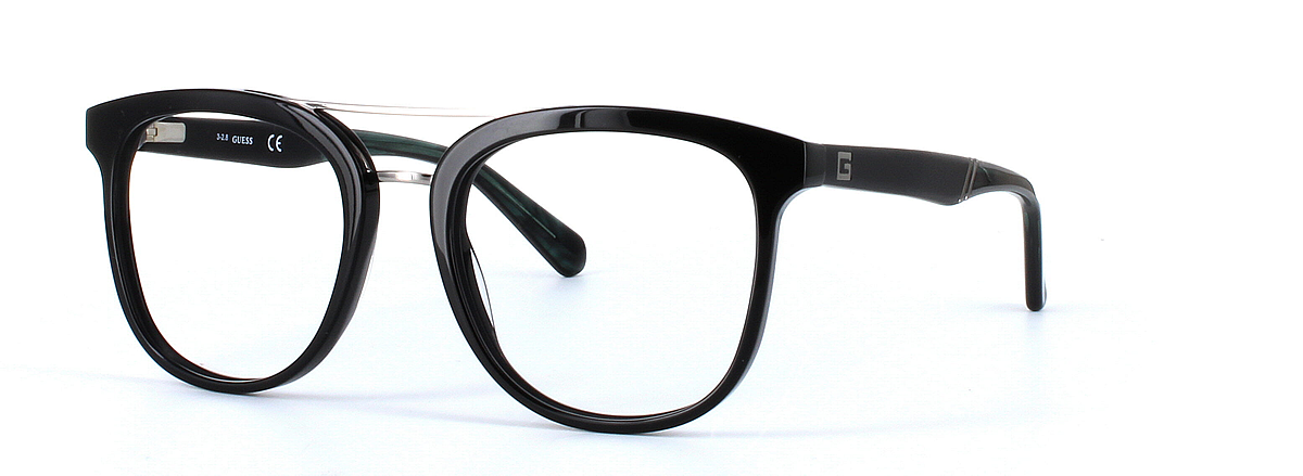 GUESS (GU1953-001) Black Full Rim Square Acetate Glasses - Image View 1