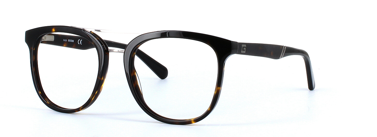 GUESS (GU1953-052) Brown Full Rim Square Acetate Glasses - Image View 1