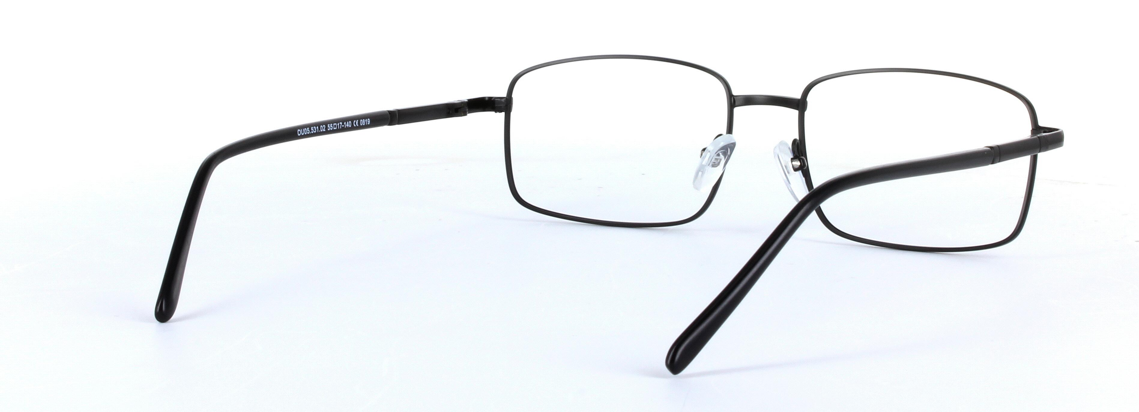 Jasper Black Full Rim Rectangular Metal Glasses - Image View 4