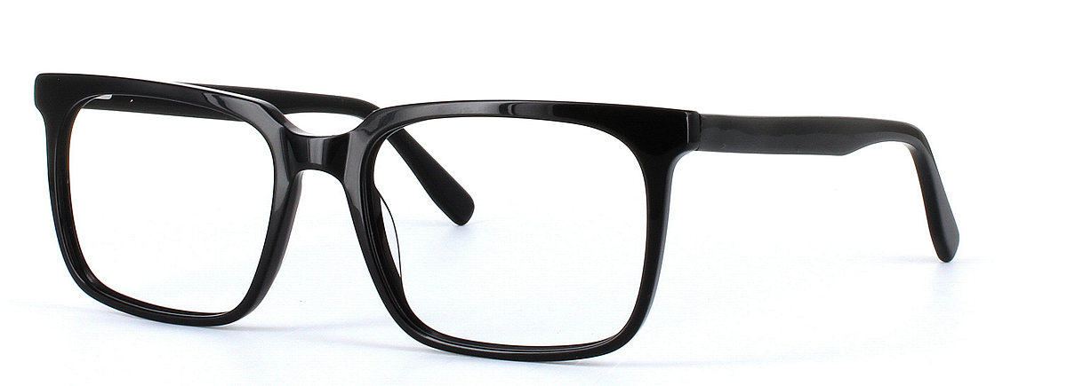 Coombe Black Full Rim Rectangular Acetate Glasses - Image View 1