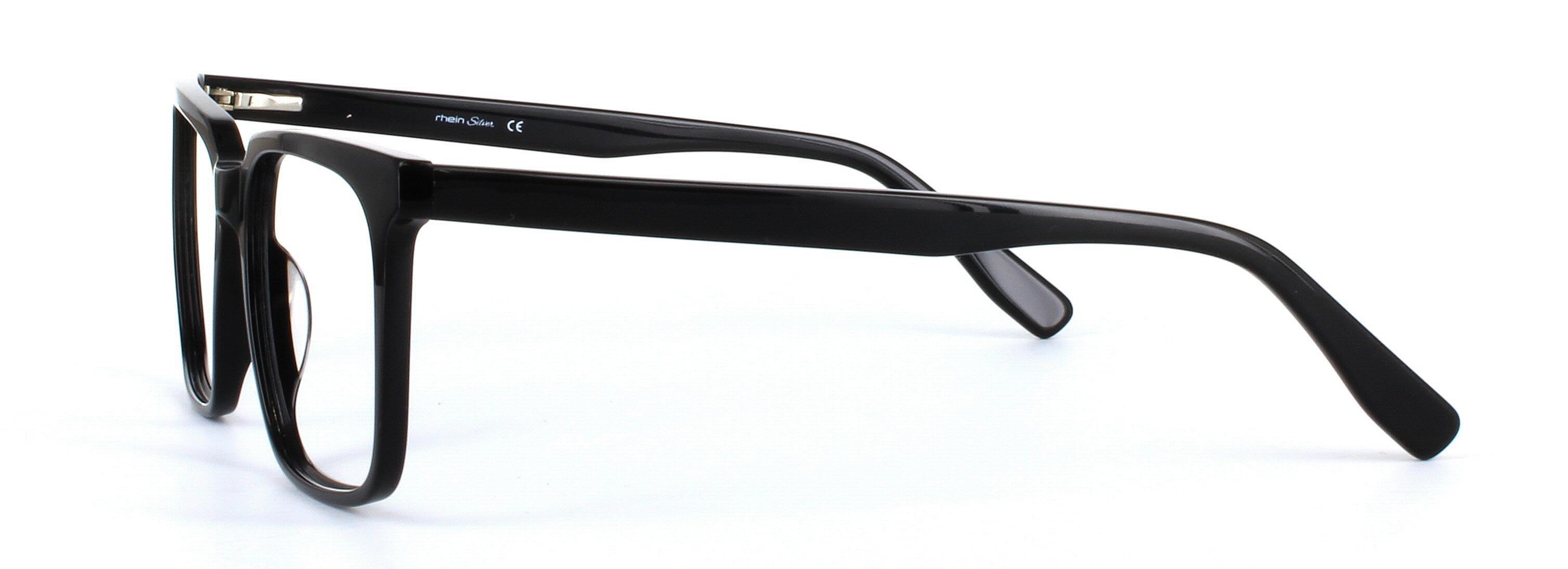 Coombe Black Full Rim Rectangular Acetate Glasses - Image View 2