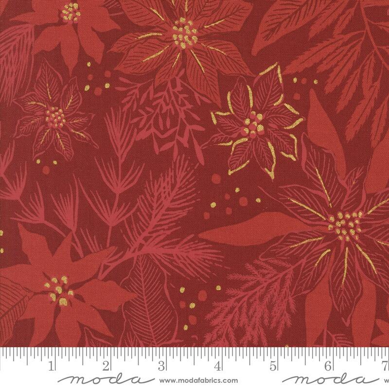 Moda Old World Yuletide - Poinsettia Mix Crimson