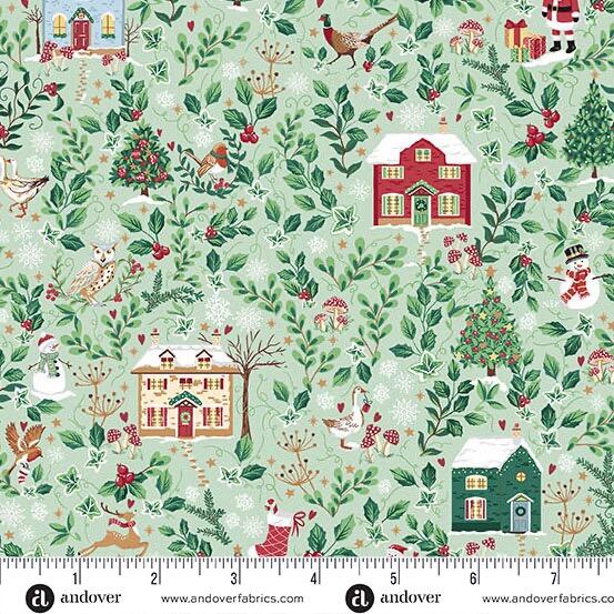 Makower Country Christmas - Cottages Green