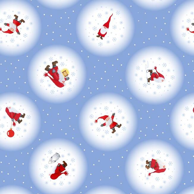 Lewis & Irene - Keep Believing Tomten and Friends - Tomte snowballs on icy blue