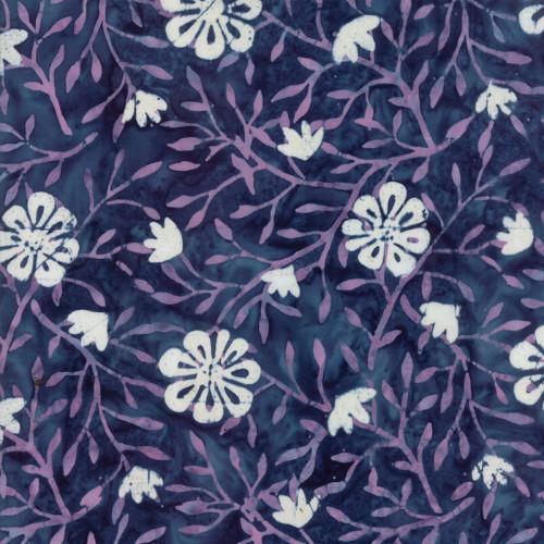 Moda Longitude Batiks - Navy Flowers