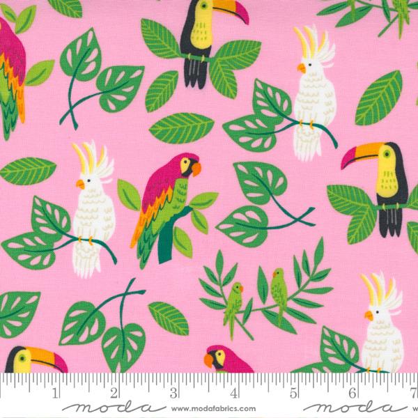 Moda Jungle Paradise - Pink Birds in Paradise