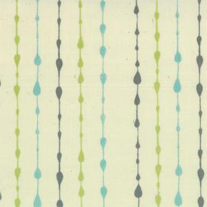 Moda Little Things Organics - Aqua on Cream Raindrop Pin Stripe 14095-11