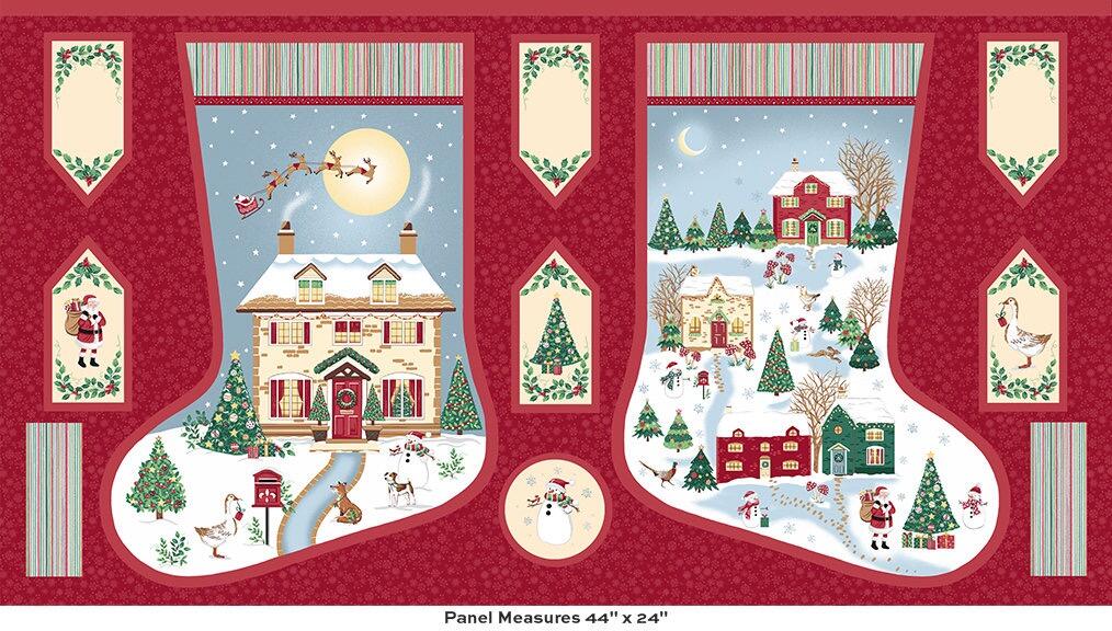 Makower Country Christmas Stocking Panel