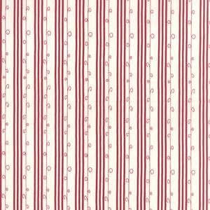 Moda Mistletoe Lane - Crimson on Whisper White Stripe