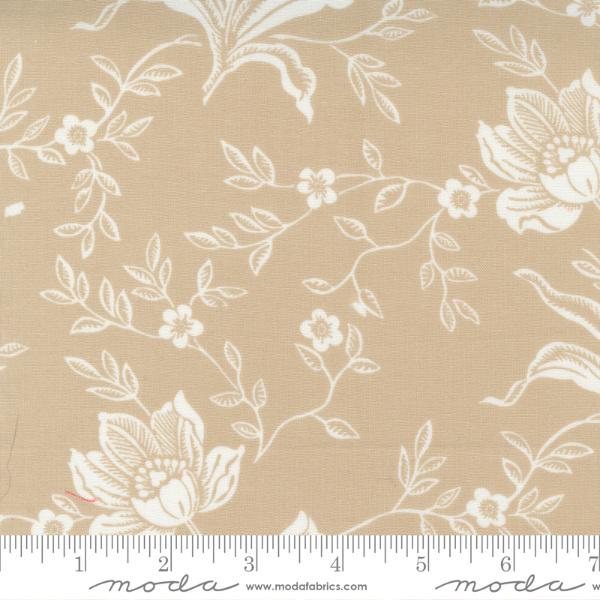 Moda Fresh Fig Favourites - Ivory-Linen Woodblock Floral
