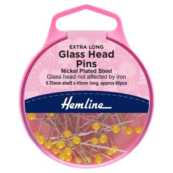 Hemline Quilters Glass Head Pins