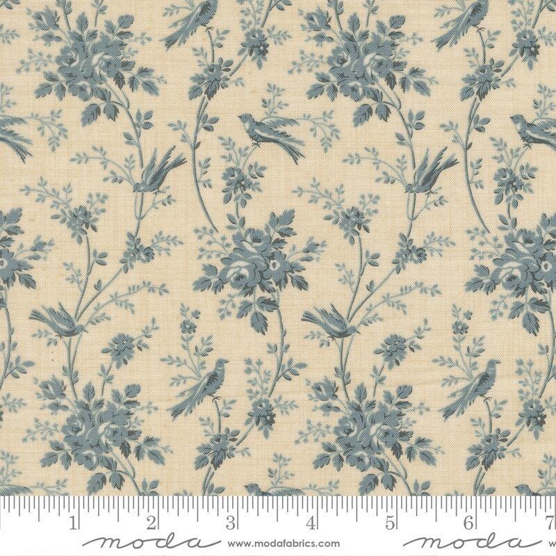 Moda Fleur de Paris - Oiseaux Pearl French Blue