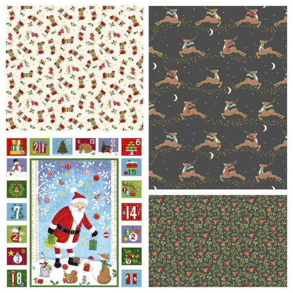 Makower Merry Christmas fabrics