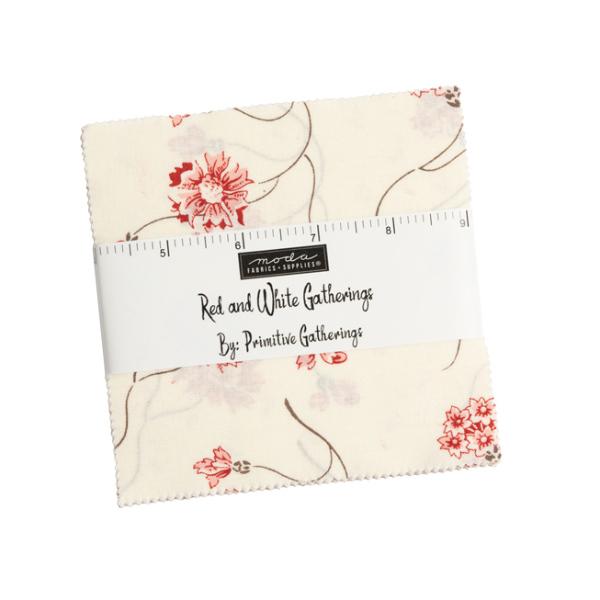 Moda Red and White Gatherings Charm Pack