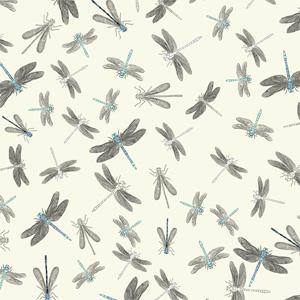 Makower Riverbank - Dragonflies Cream