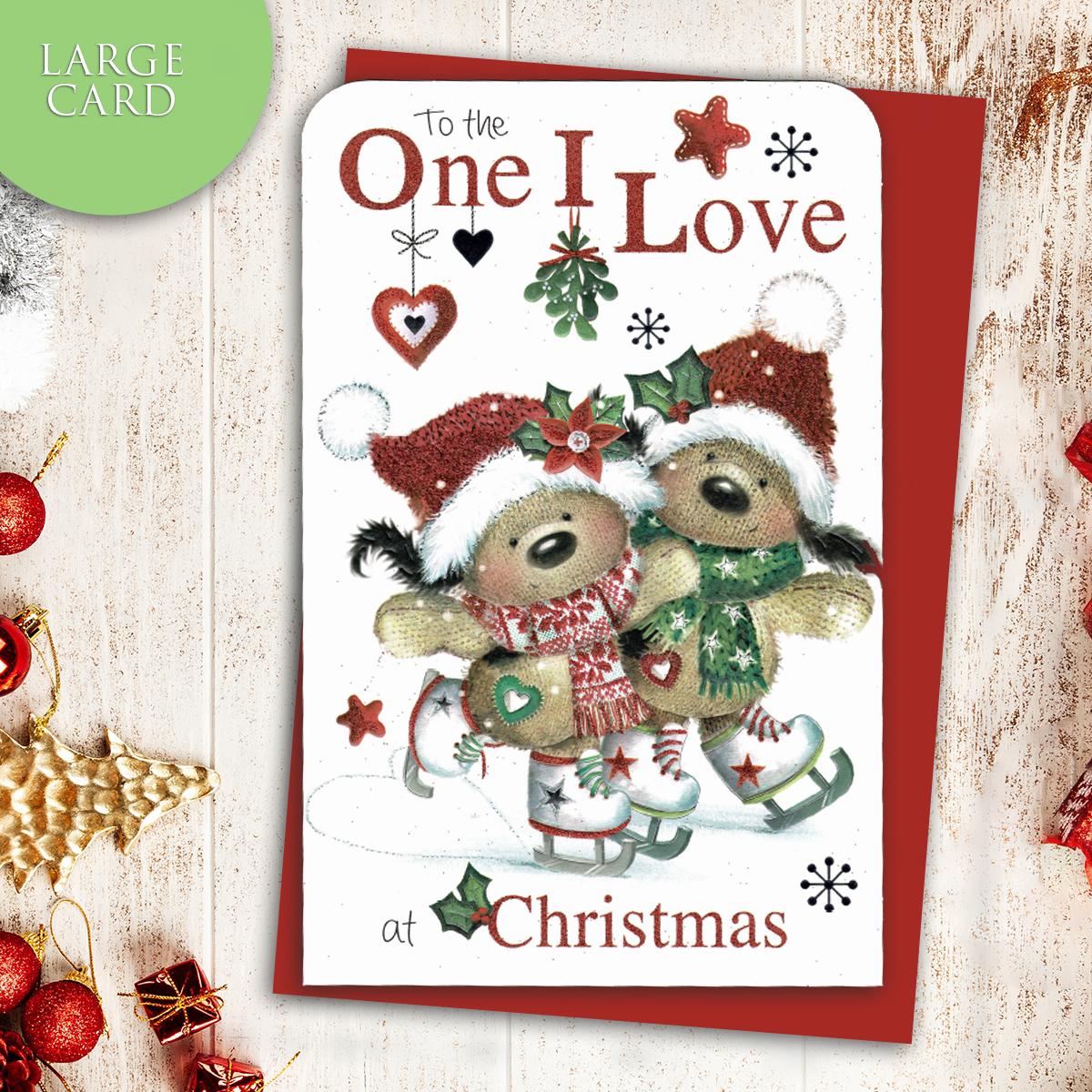 One I Love Christmas Card Alongside Its Envelope