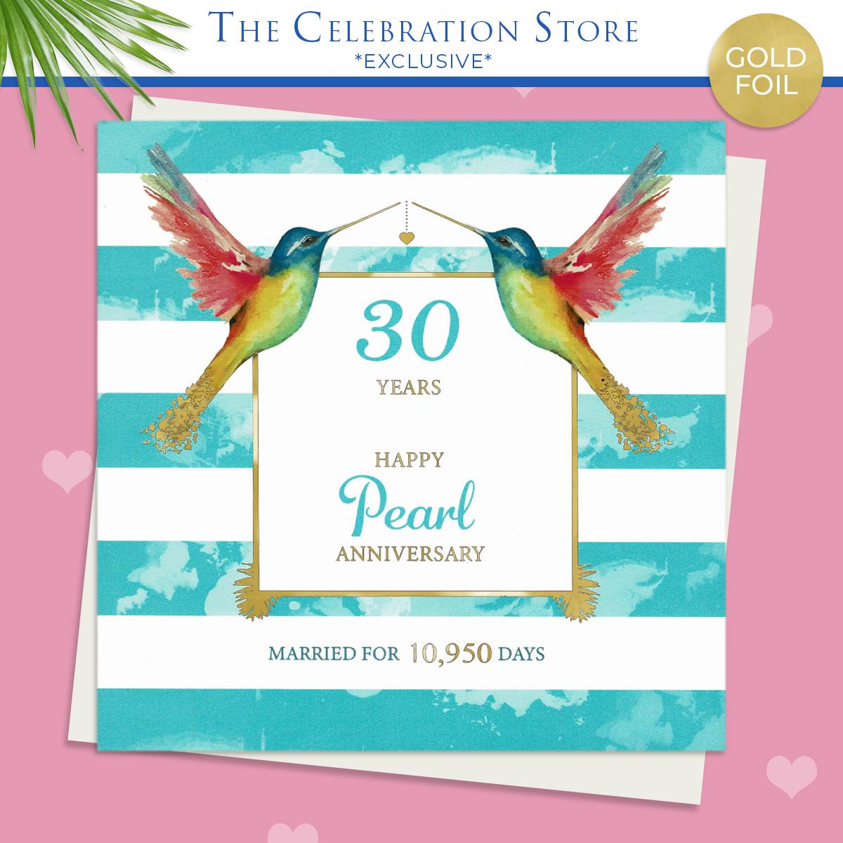30th Anniversary Hummingbird Card Displayed Full Image