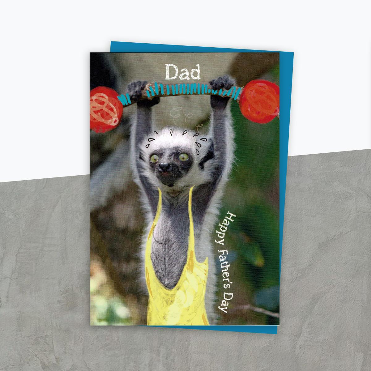 Dad Lemur Happy Father's Day Card Front Image