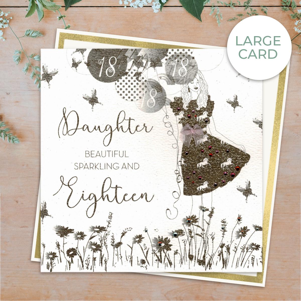 Daughter Beautiful Sparkling And Eighteen Card Front Image