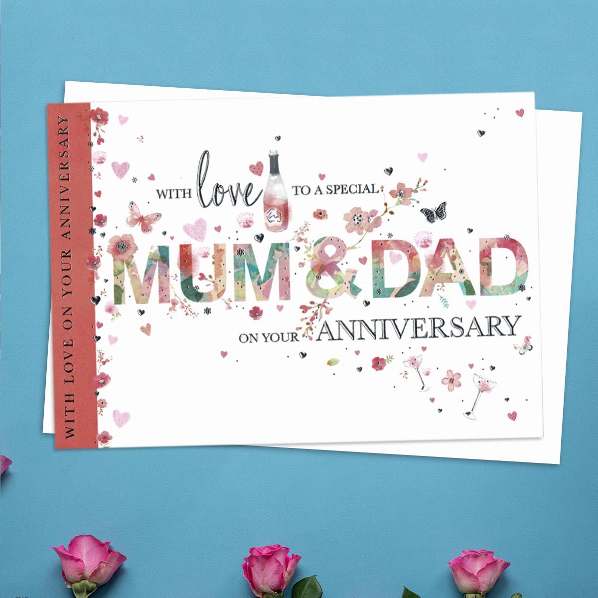 With Love To A Special Mum & Dad On Your Anniversary Card Front Image