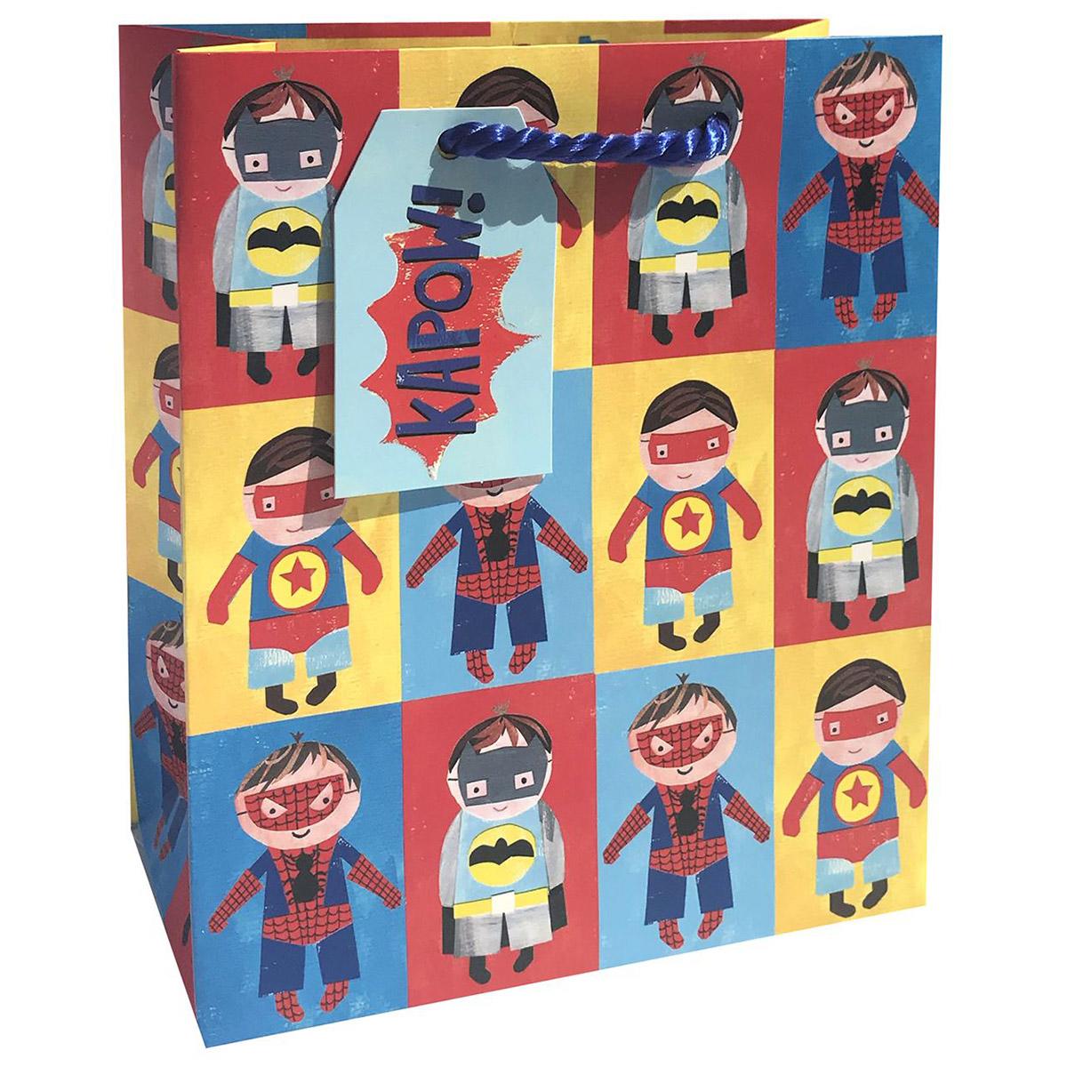 Superheroes Gift Bag Complete With Blue Rope Handles