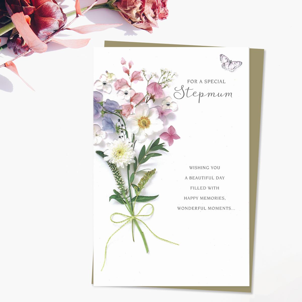 Special Stepmum Bunch Of Flowers Card Front Image