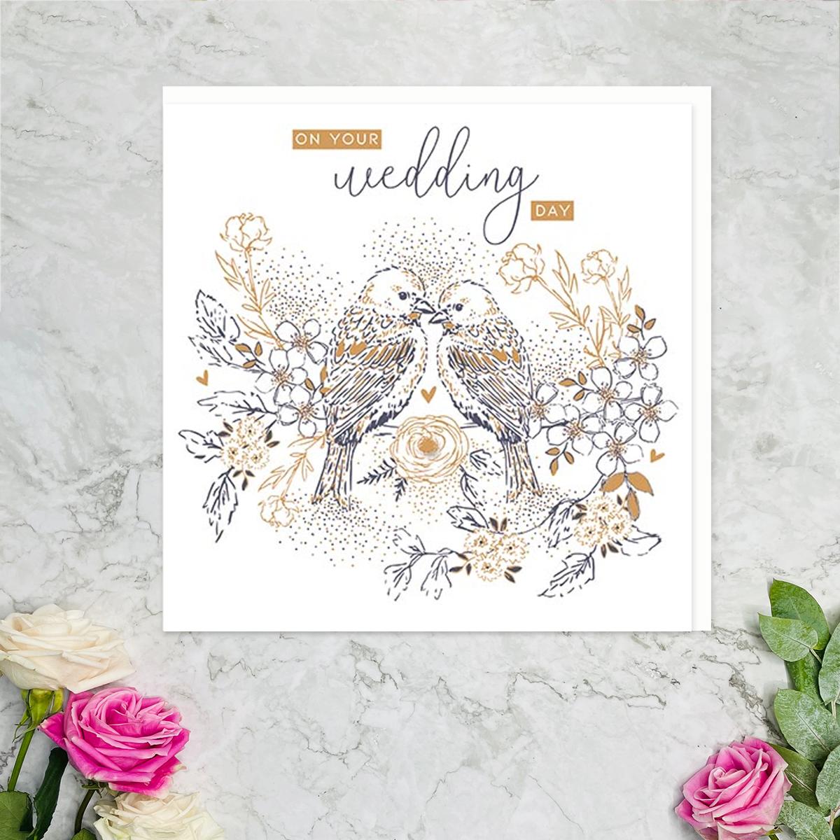 On Your Wedding Day Lovebirds Card Front Image