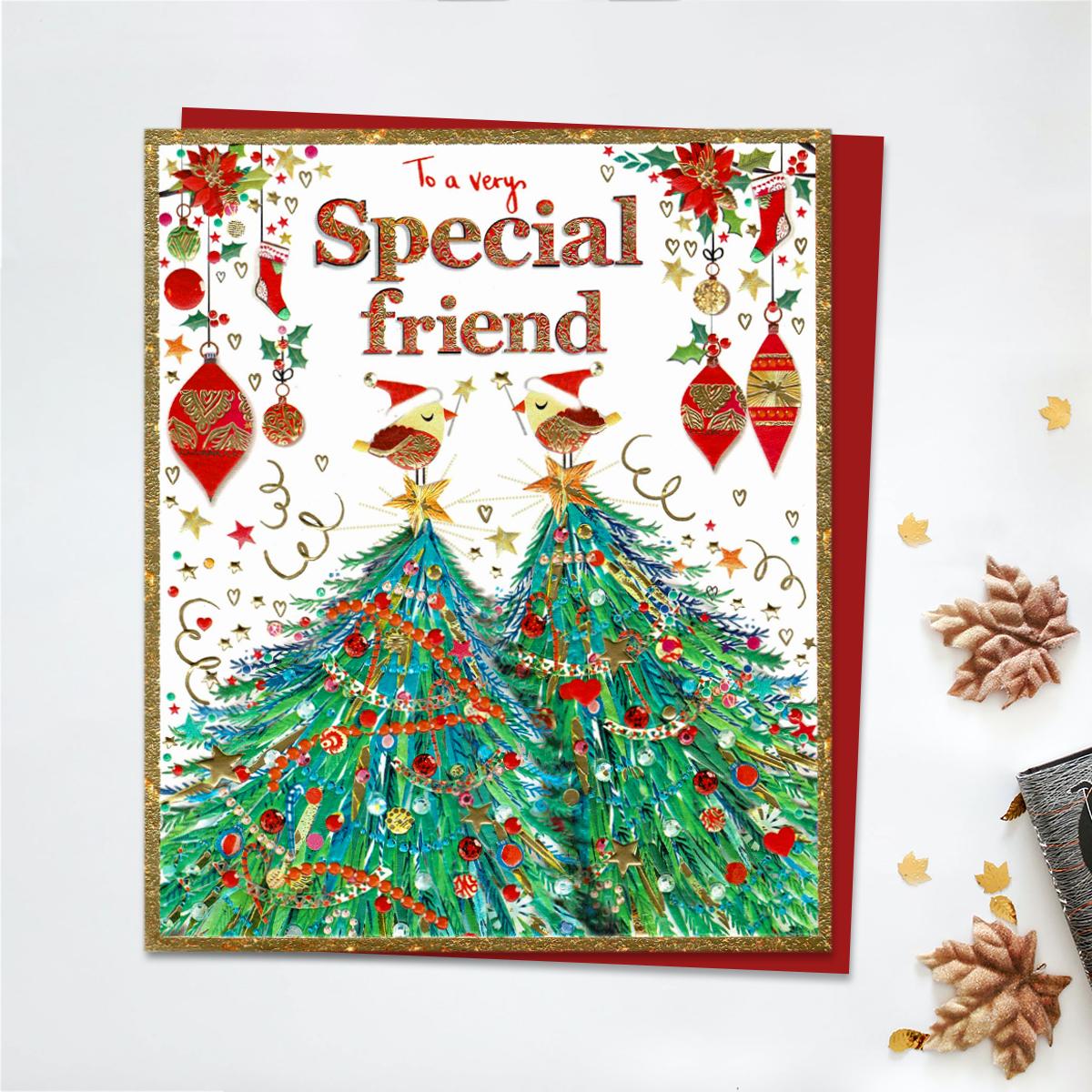 Special Friend Christmas Trees Card Front Image