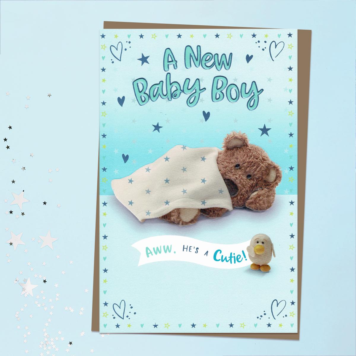 A New Baby Boy - He's A Cutie Card Front Image