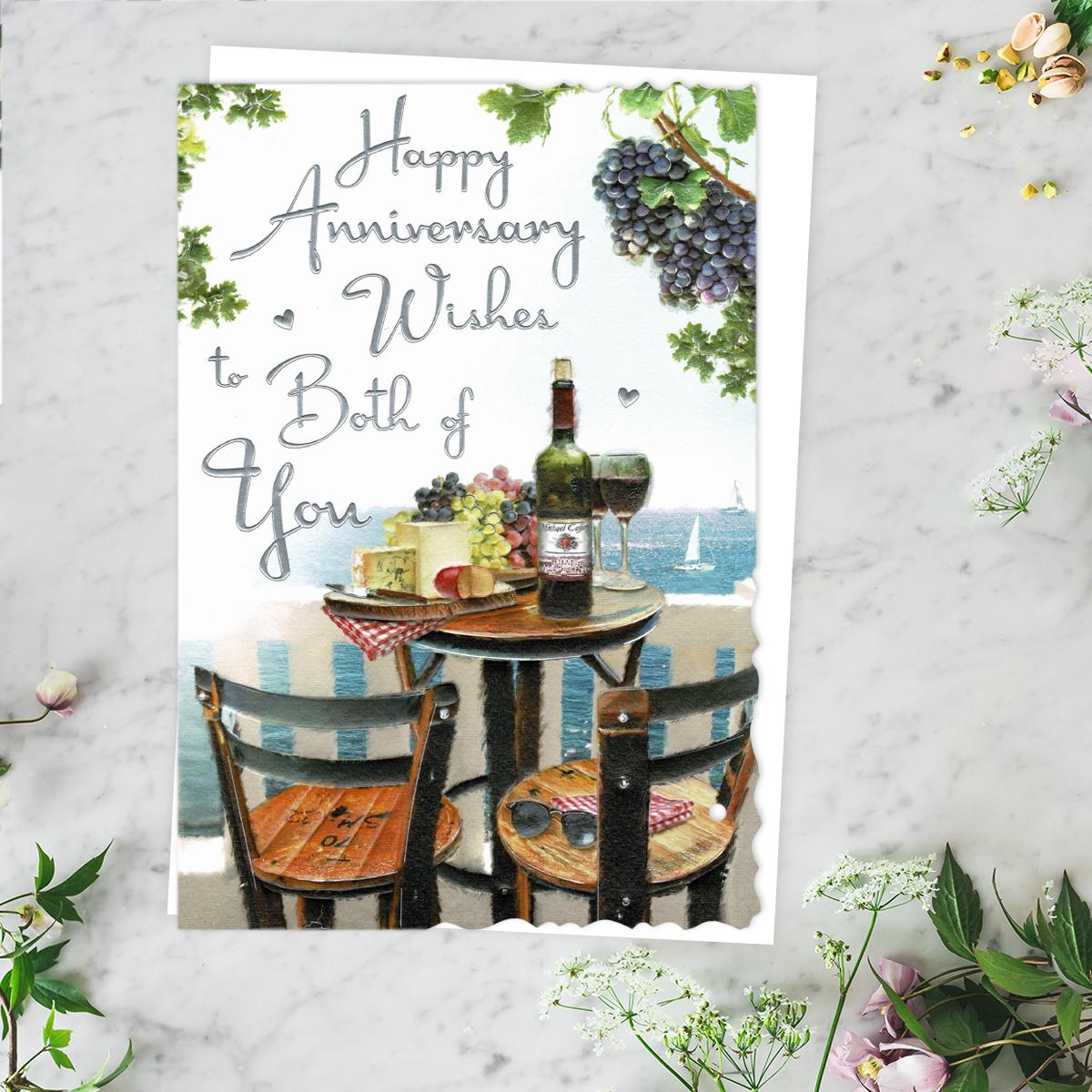 Happy Anniversary Table By The Sea Card Front Image