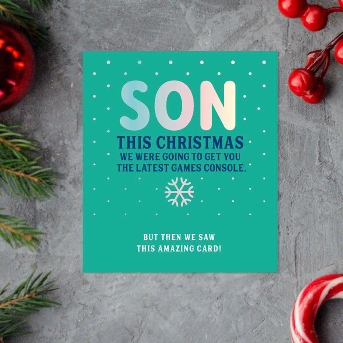 Son Christmas Games Console Card Front Image