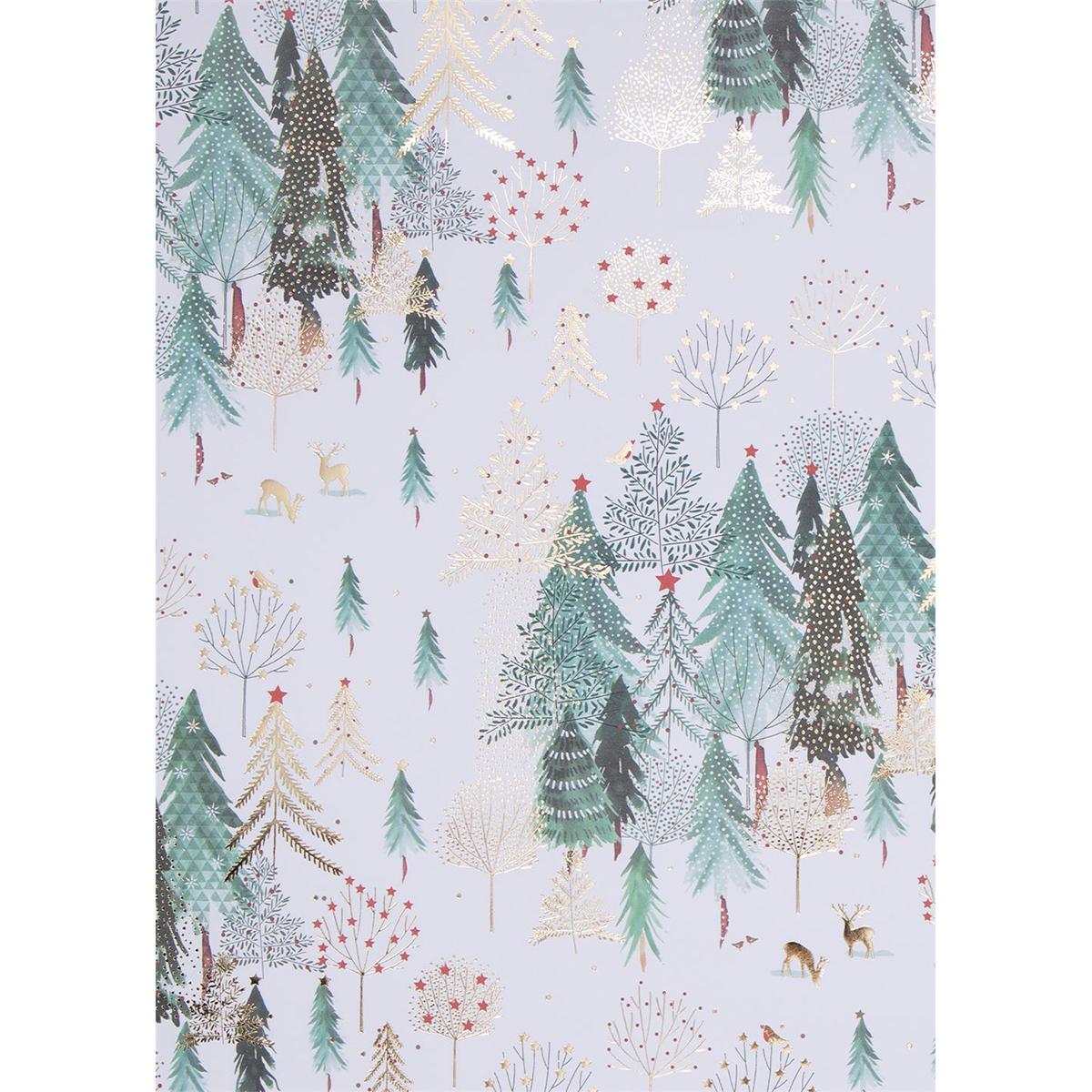 Giftwrap - Luxury Winter Woodland Sheet Of Christmas Wrap Front Image