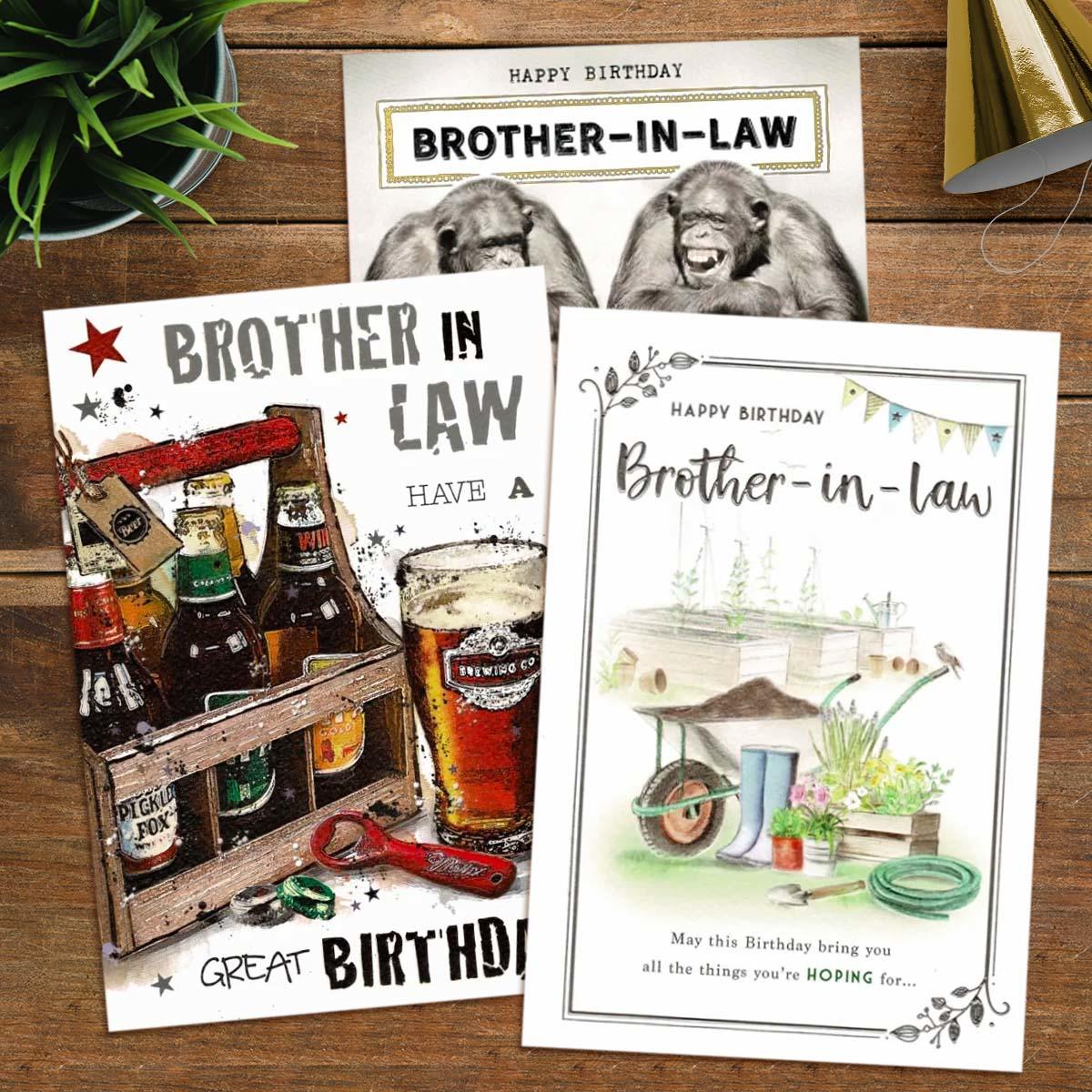 A Selection Of Cards To Show The Depth Of Range In Our Brother In Law Birthday Cards Section