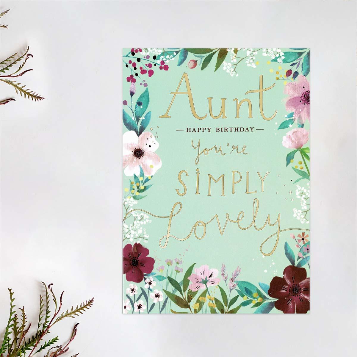 Aunt You're Simply Lovely Birthday Card Front Image