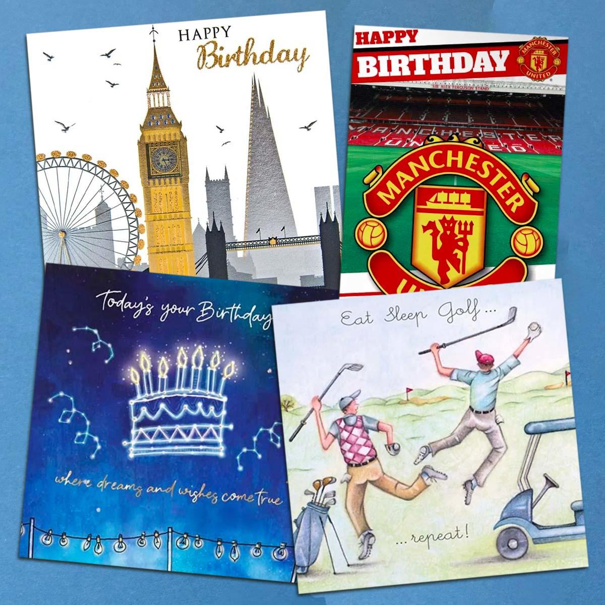 A Selection Of Cards To Show The Depth Of Range In Our Male Birthday Cards Section