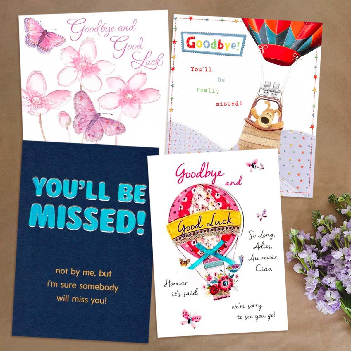 A Selection Of Cards To Show The Depth Of Range In Our Goodbye Cards Section