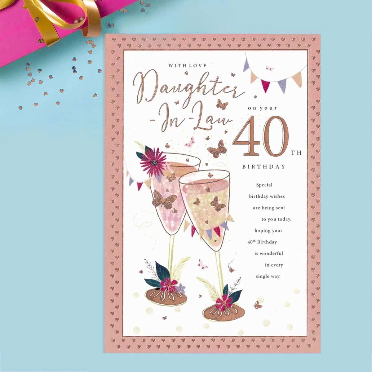 Daughter In Law Age 40 Birthday Card Front Image