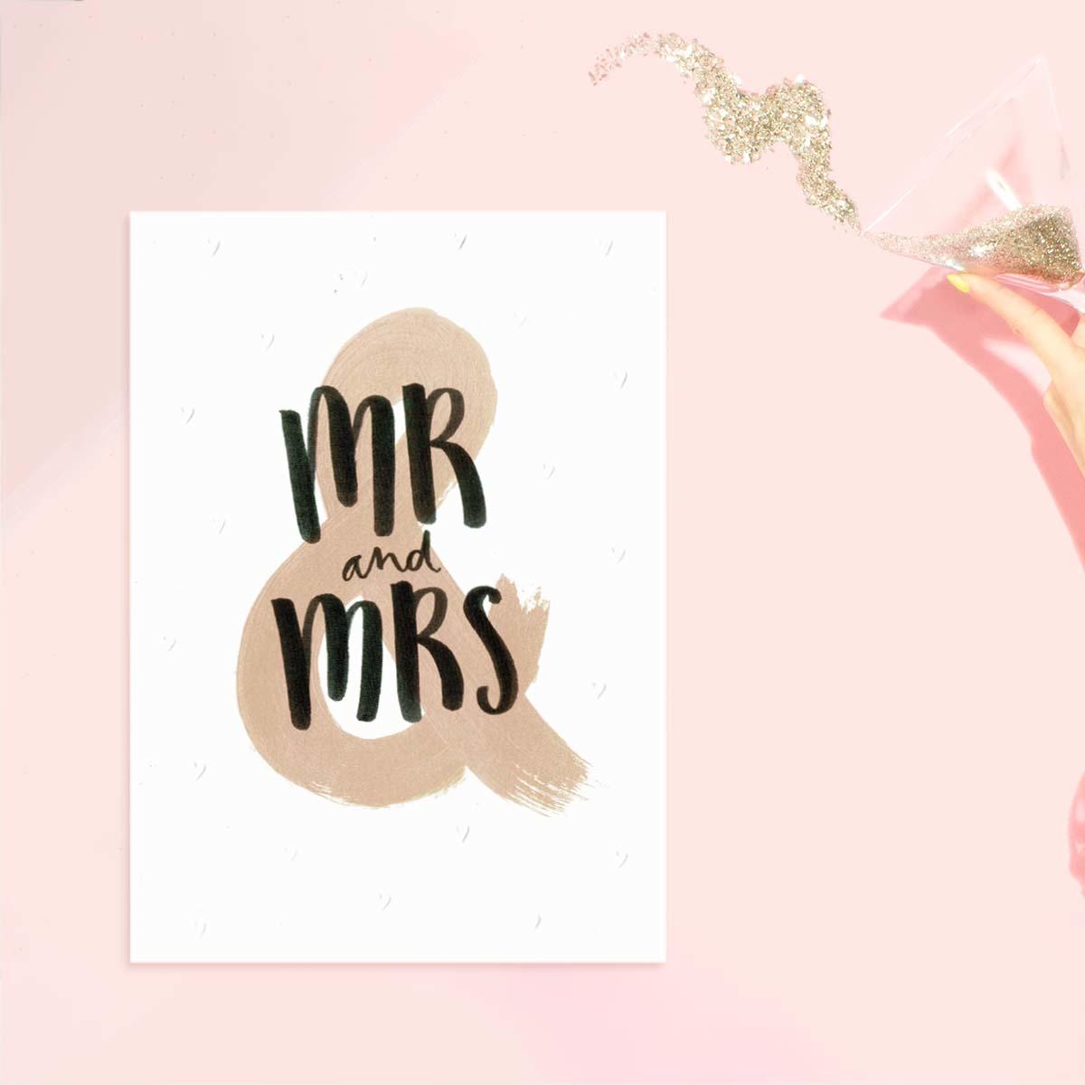 Mr and Mrs Wedding Day Card Front Image