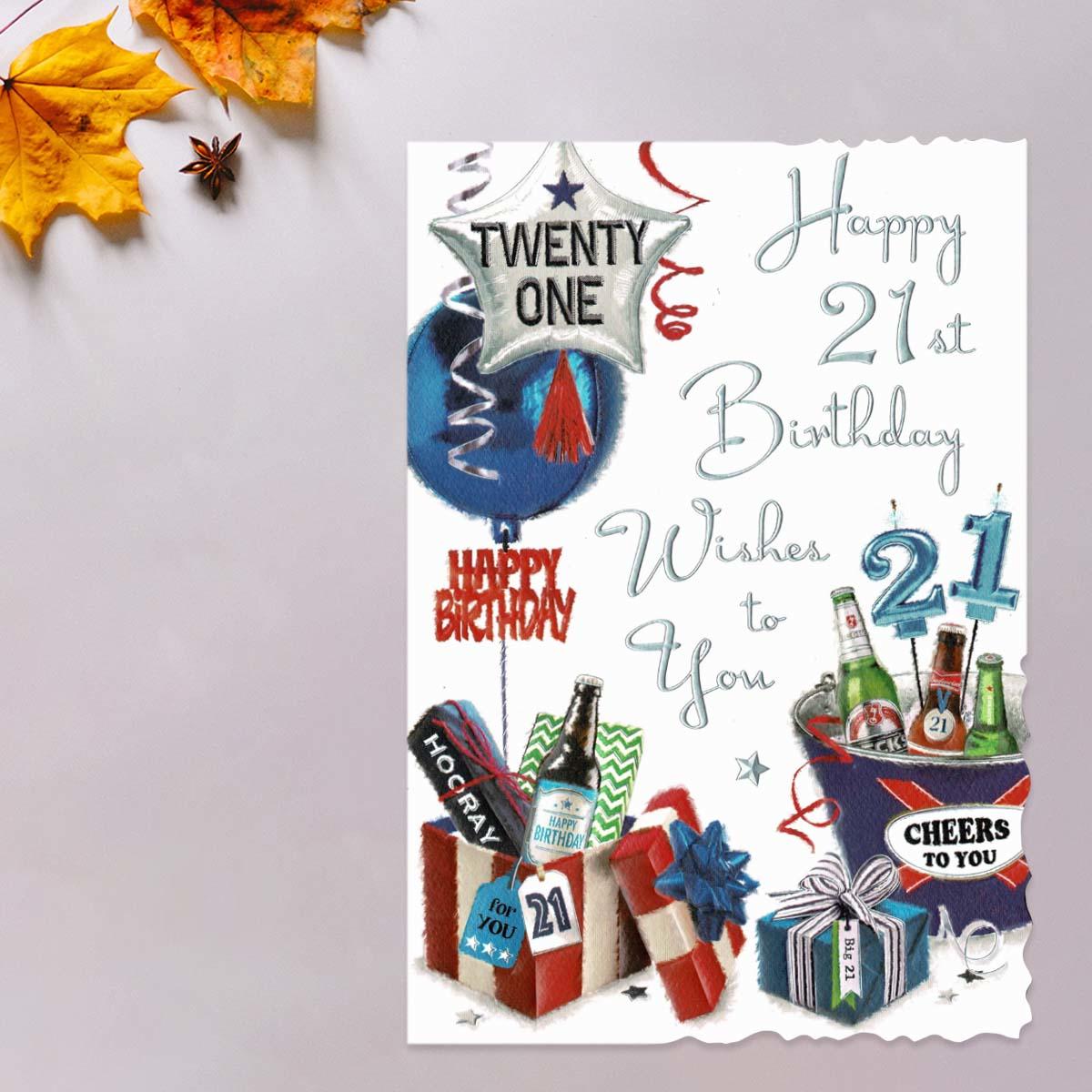 Happy 21st Birthday Wishes Card Front Image