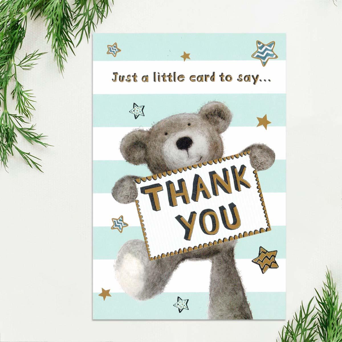 Thank You Greeting Card With Gold Foil Details Displayed In Full