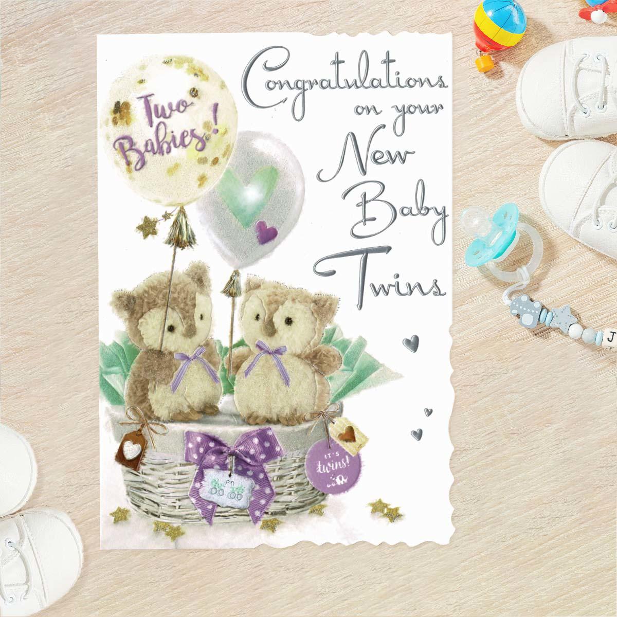 Velvet - Congratulations Baby Twins Card Front Image