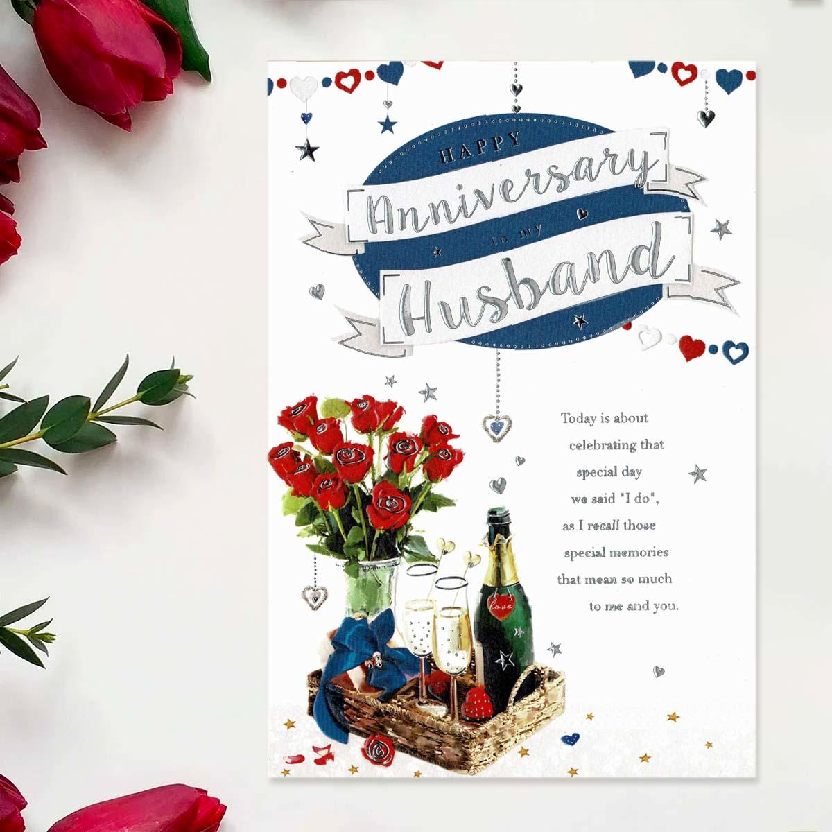 Avec Amour - Husband Anniversary Card Front Image