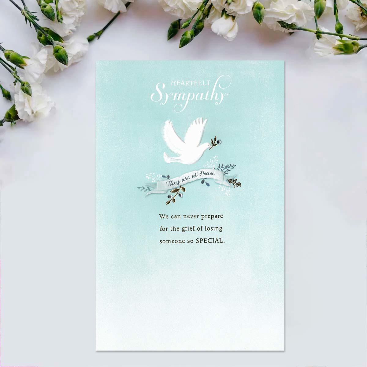 Heartfelt Sympathy They Are At Peace Card Front Image