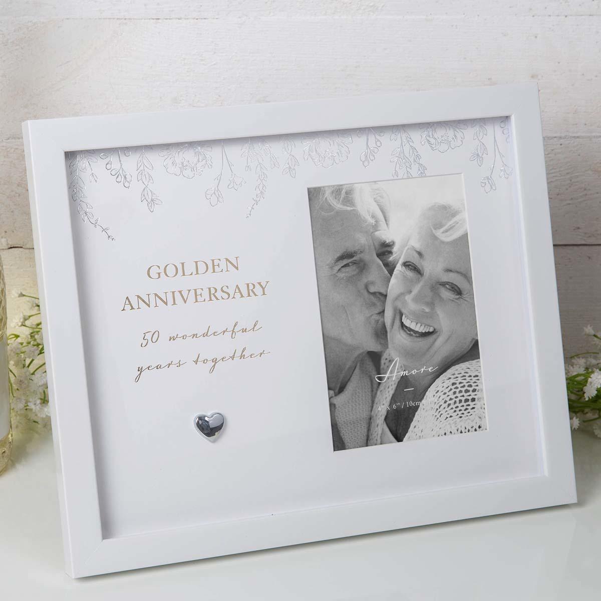 Amore Large Golden Anniversary Picture Frame