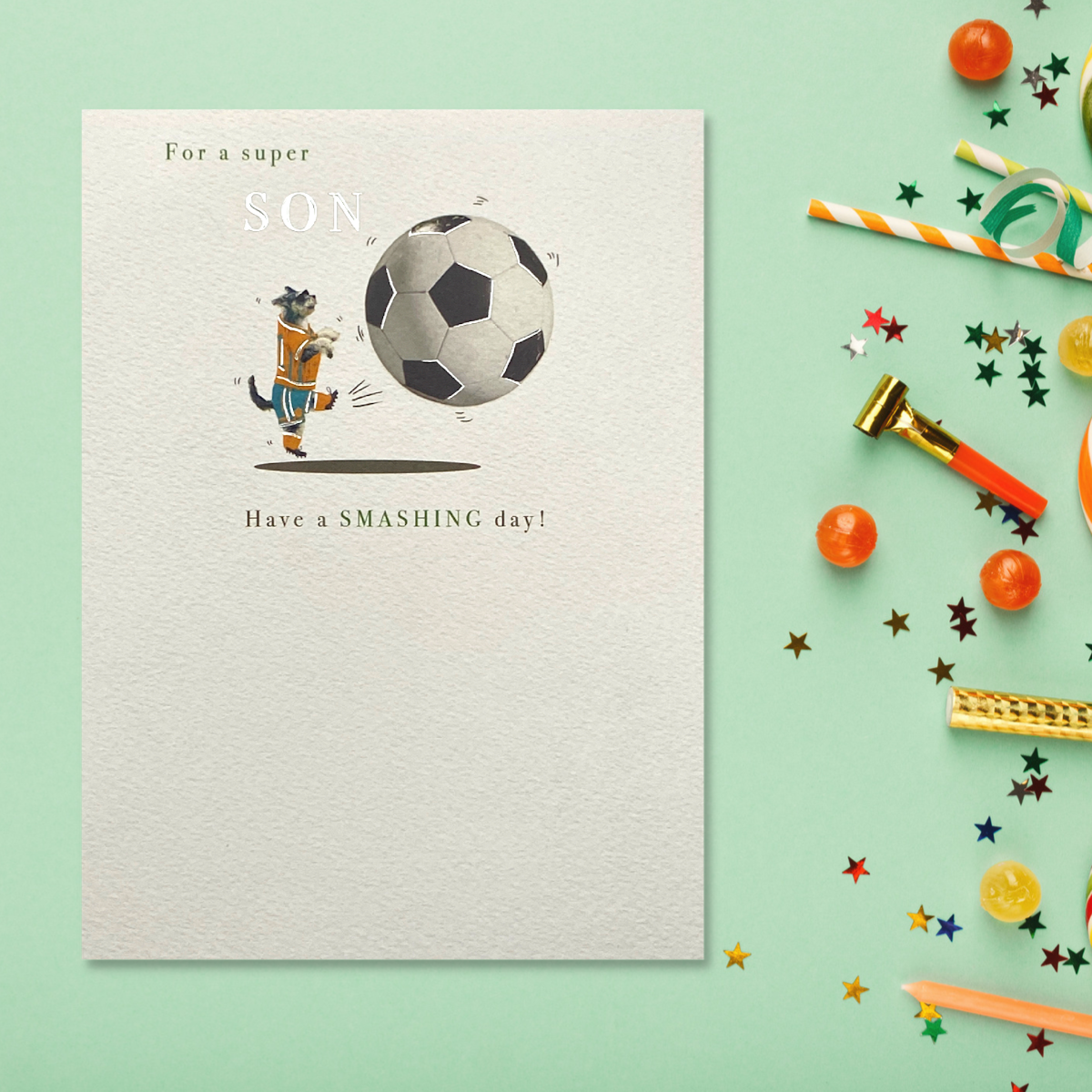 Super Son Football Birthday Greeting Card
