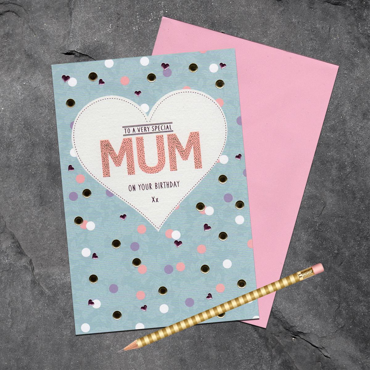 Mum Birthday Card Alongside Its Light Pink Envelope