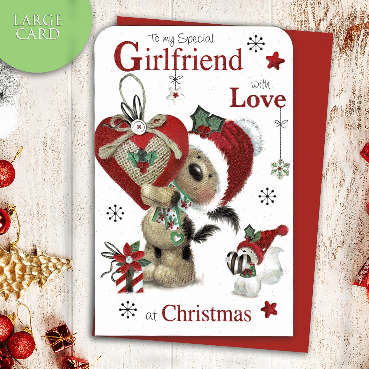 Special Girlfriend Christmas Card Alongside Its Red Envelope